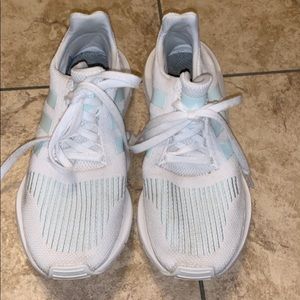 White and mint Adidas